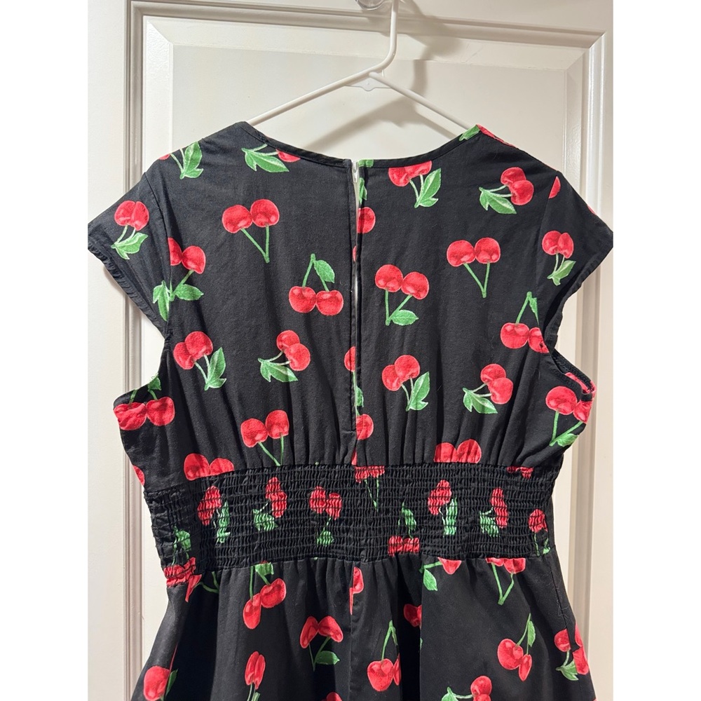 Sara USA Black Dress with Cherry Print, 2X - Picture 5 of 7
